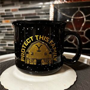 Yellowstone Black and Gold Ceramic Mug. New